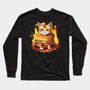 Burger Cat Long Sleeve T-Shirt